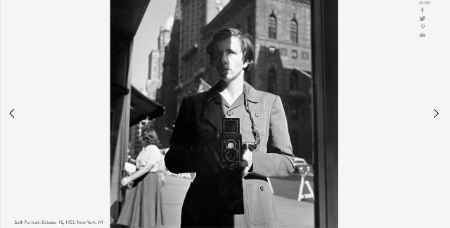 screenshot of Vivian Maier, Self-Portrait, 1954